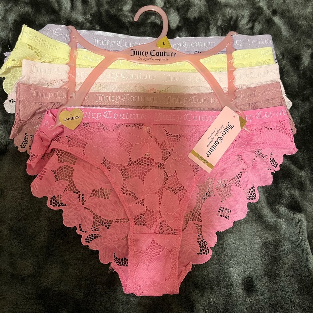 NWT Floral lace bikini panty 5 pack Size L
